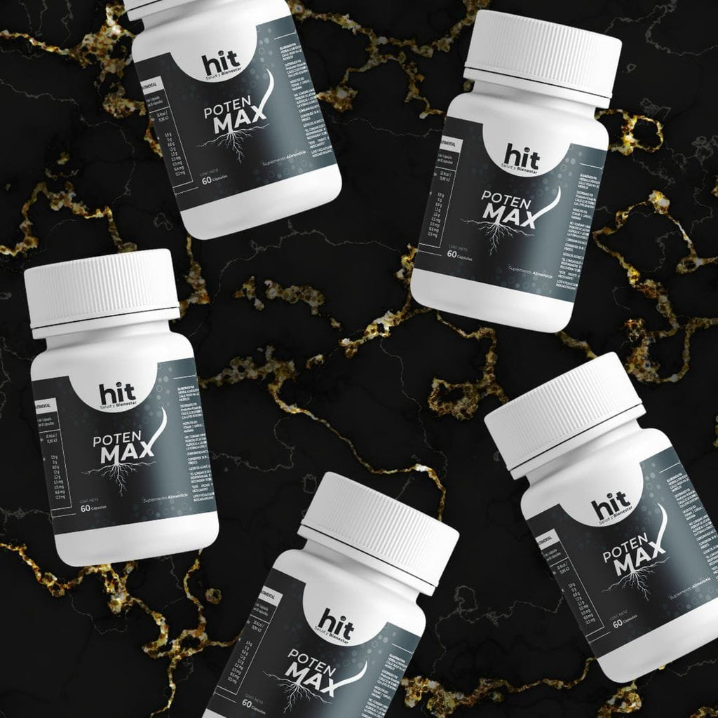 HIT Poten Max Maca – Complemento Alimenticio con Maca | Apoyo a Energía, Vitalidad y Rendimiento | 60 Cápsulas por Caja | Pack de 5 Piezas