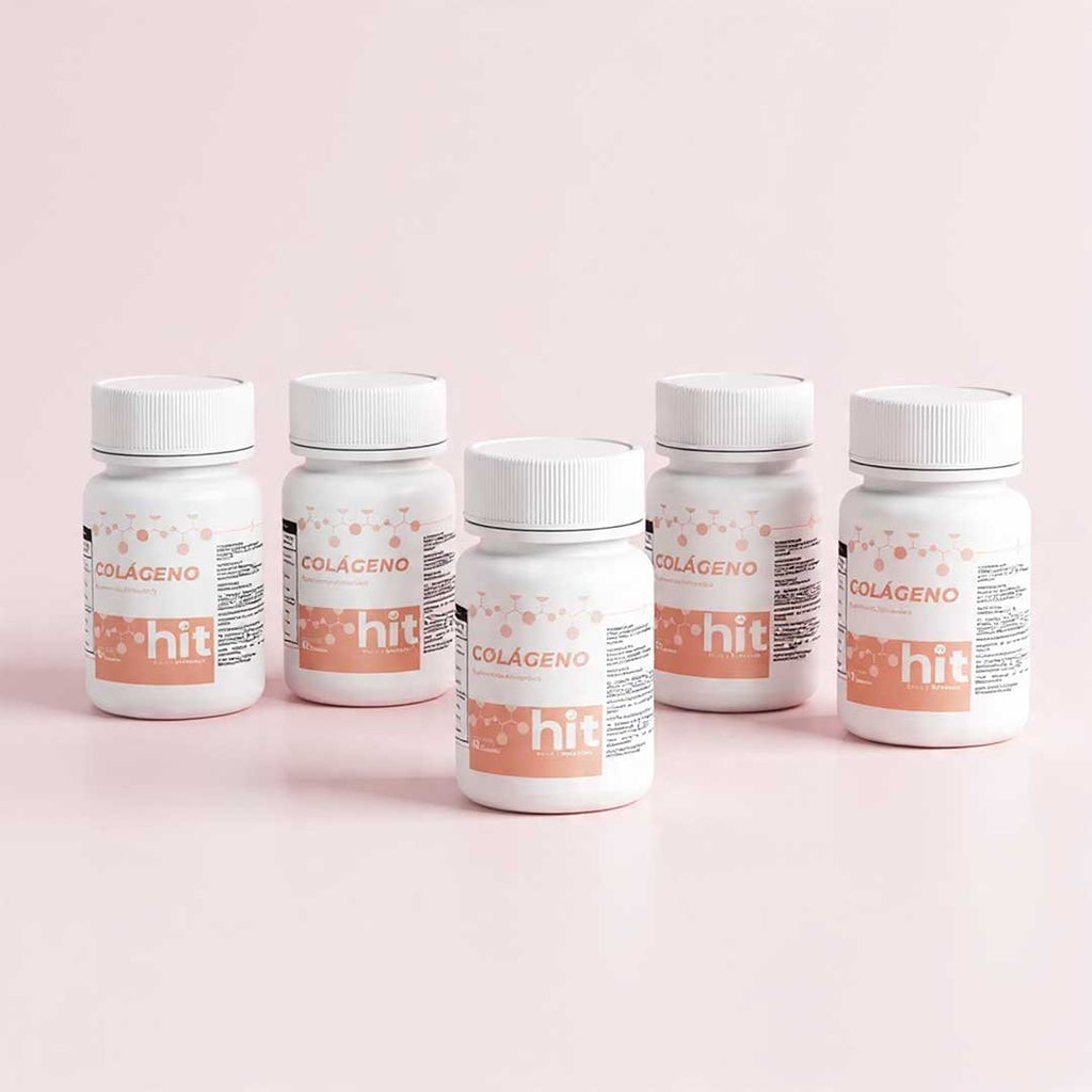 HIT Colágeno – Complemento Alimenticio con Colágeno para Piel, Articulaciones y Bienestar | 60 Cápsulas por Caja | Pack de 5 Piezas