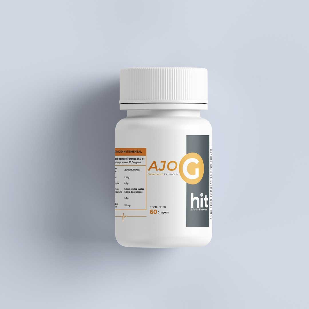 HIT Ajo G – Complemento Alimenticio a Base de Ajo | Apoyo al Bienestar General | 60 g por Presentación | Pack de 5 Piezas