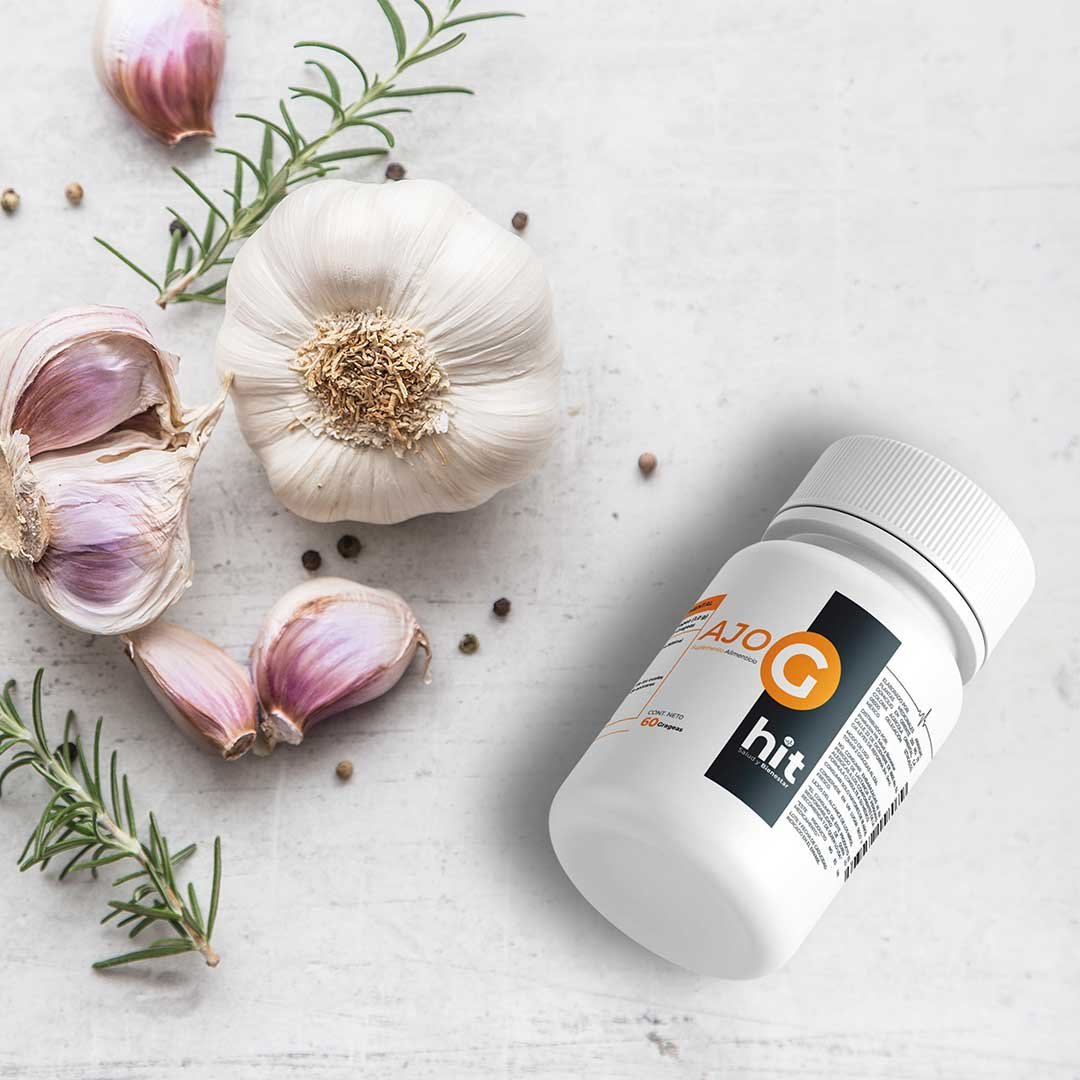 HIT Ajo G – Complemento Alimenticio a Base de Ajo | Apoyo al Bienestar General | 60 g por Presentación | Pack de 5 Piezas