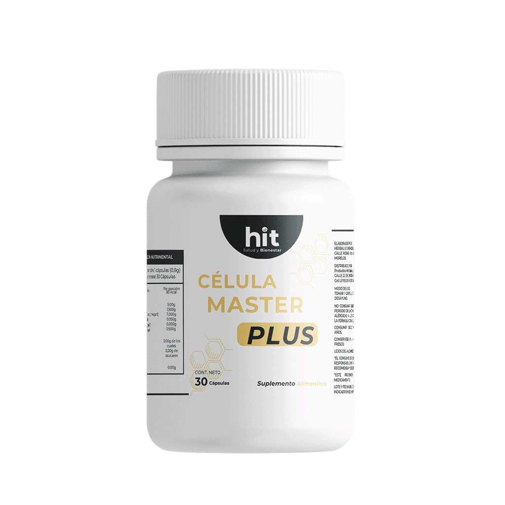 HIT® Célula Master Plus® en Cápsulas 30 pzs | Complemento Alimenticio con Olivo, Equinácea, Ginkgo Biloba y Ginseng | Fórmula Herbal | Uso Adulto