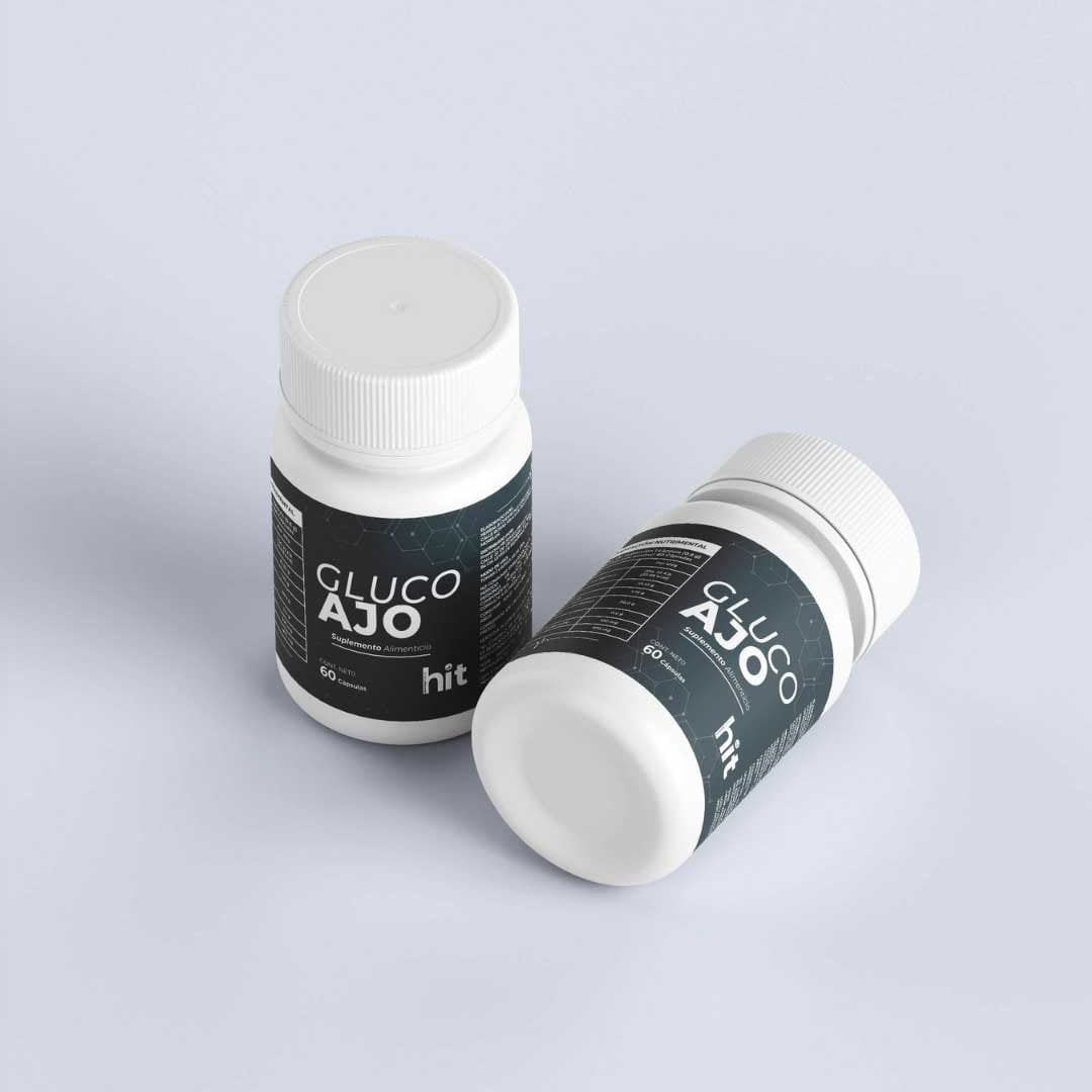Gluco Ajo – Complemento Alimenticio en Cápsulas 60 pzs + Colágeno Hidrolizado en Polvo/Tabletas 5 pzs | Apoyo Bienestar General | Uso Diario