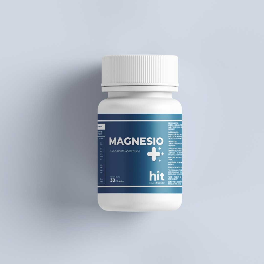 HIT Magnesio – Complemento Alimenticio con Magnesio | Apoyo a Energía, Músculos y Bienestar | 30 Cápsulas por Caja | Pack de 5 Piezas