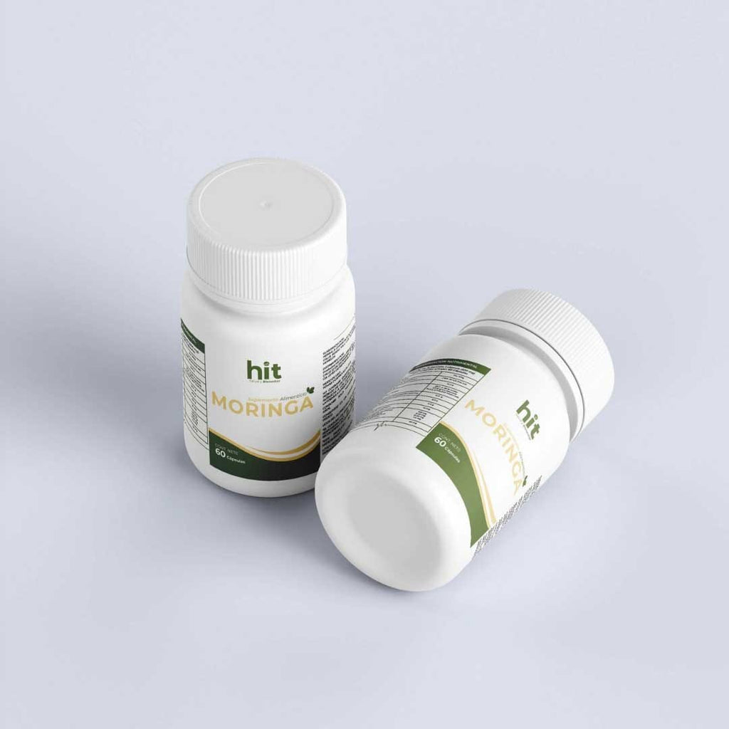 HIT® Moringa en Cápsulas 60 pzs | Complemento Alimenticio con Moringa, Uva, Té Verde y Alga Espirulina | Fórmula Herbal de Origen Natural | Uso Adulto