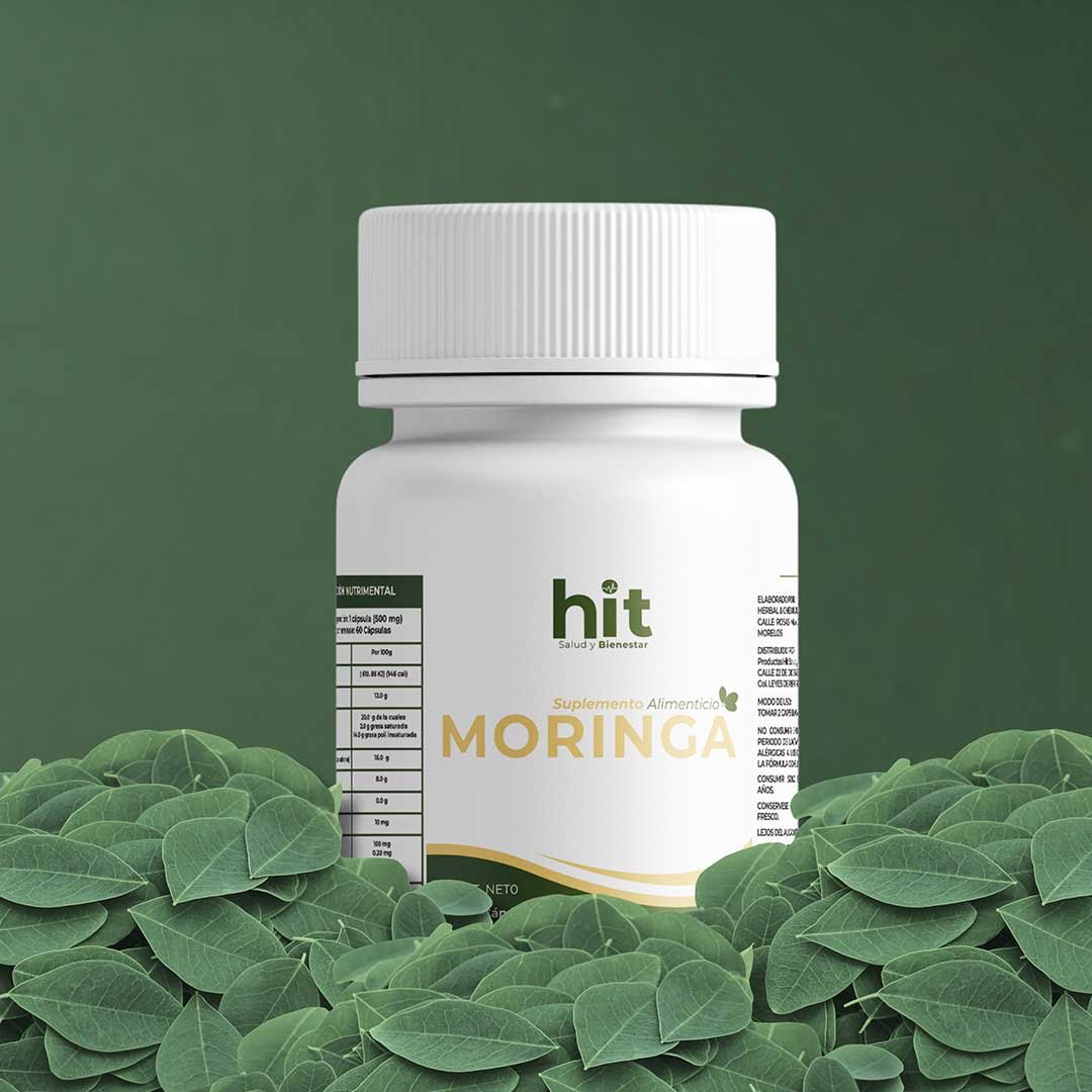 HIT Moringa – Complemento Alimenticio a Base de Moringa | Apoyo al Bienestar General y Vitalidad | 60 Cápsulas por Caja | Pack de 5 Piezas