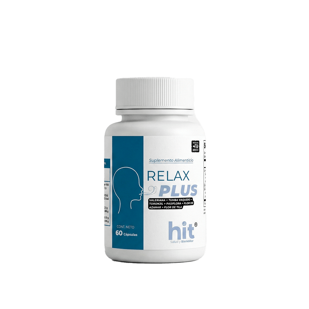 Relax Plus 60 Cápsulas HIT | Complemento Natural para Estrés, Ansiedad y Sueño | Apoyo a la Relajación y Bienestar Emocional